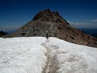 Crossing a small snowfield...