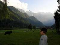 My younger son and Logarska...