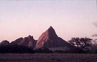 Spitzkoppe in the sunset;...