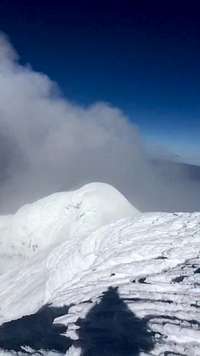 Cotopaxi summit and crater with emission