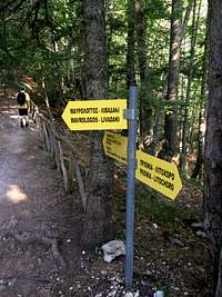 Signs on the E4 trail