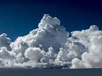 Cumulus clouds building over the Nun Kun plateau