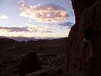 Bouldering at sunrise in the...