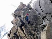 Abseiling on the traverse of...