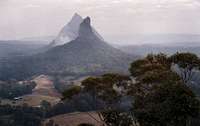 Mt Beerwah and Mt crookneck from mt Ngun Ngun. Glasshouse Mtns Australia