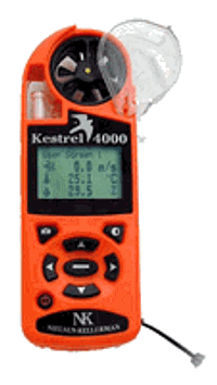 	 Kestrel 4000 Pocket Weather Tracker (Orange) with Free UPS, Carry Case, Impeller