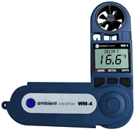 	 Ambient Weather WM-4 Handheld Weather Station w/ Windspeed, Direction, Temperature, Humidity, Compass, Dew Point, Heat Index, Psychrometer