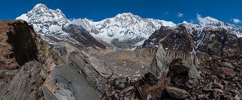 Annapurna south, Bharha Chuli (Fang), Annapurna I, Singu Chuli, Kangshar Kang, Tarke Kang