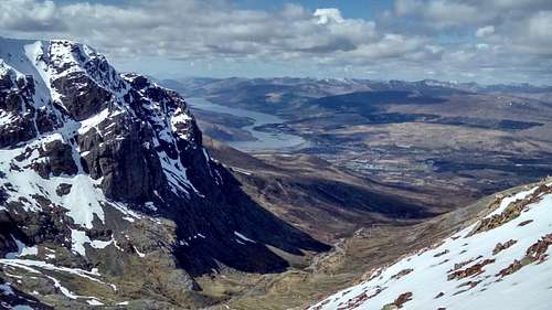 View towards Fort William from Carn Mor Dearg Arete