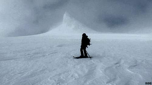 Jan skiing down Snæfellsjökull