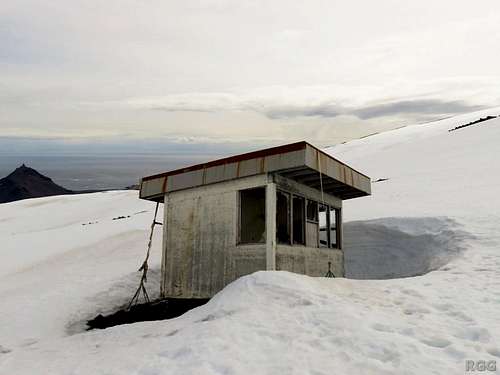 Old ski booth on Snæfellsjökull