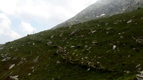 Trail on the lower flanks of the mountain