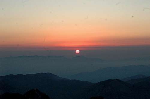 Sunset from Profitis Ilias summit