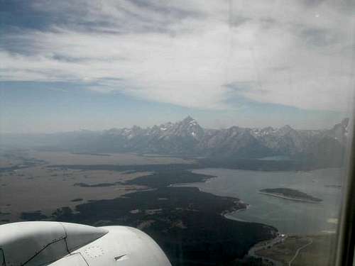 View from the plane, Tetons,...