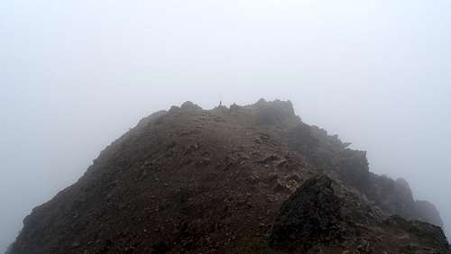 Rucu Pichincha summit in heavy mist