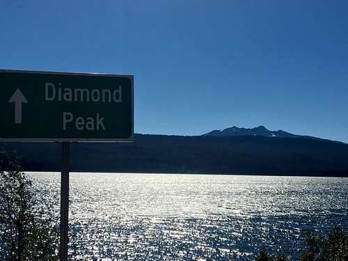 Diamond Peak from East shore of Odell Lake
