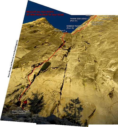 Regular NW Face Route as seen from base