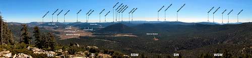 Labeled SSW Panorama from Brown Mtn
