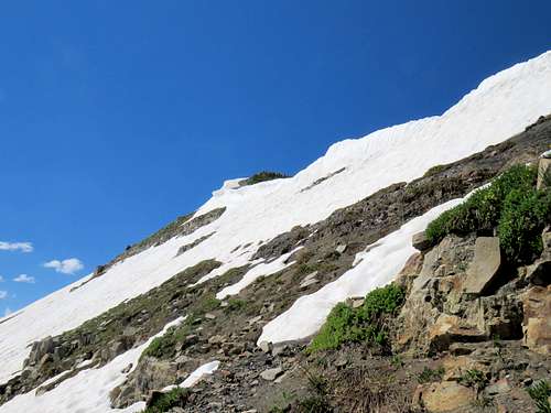 Snow Cornices below the ridge