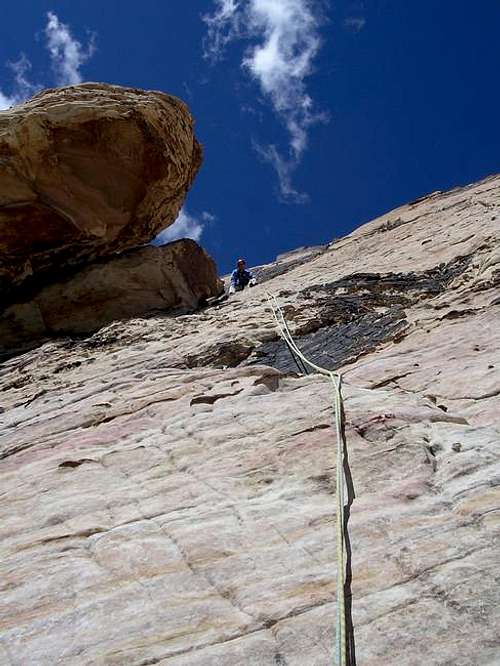 Mark at the second belay on...