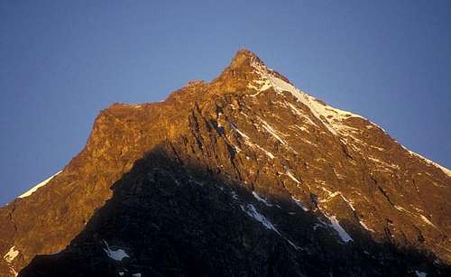 close-up of the summit of...