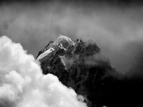 Aiguille Verte b/w from Aiguillette de la Floria