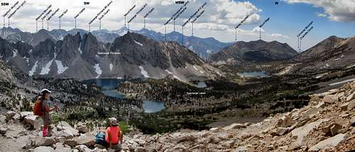 Labeled SWbW Panorama from Kearsarge Pass