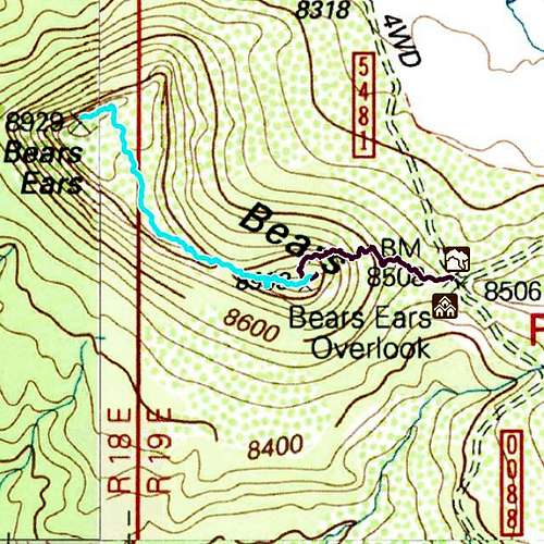 Topo Trail Map Bears Ears West