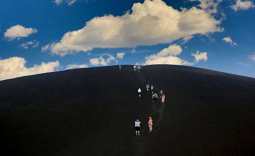 Hikers on Inferno Cone