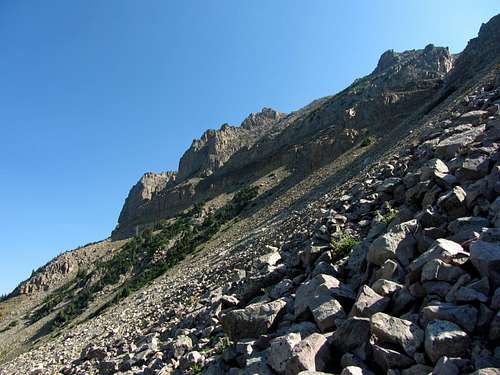 Hayden's steep rock slope