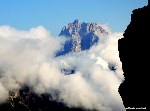 Antelao, the King of the Dolomites, seen from Forcella Bella