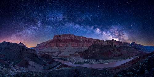 Milky Way Panorama over Grand Canyon