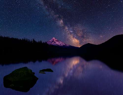 Milky Way and Mount Hood