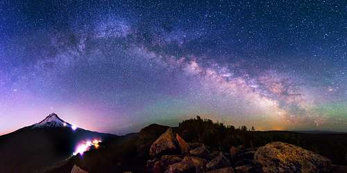 Milky Way over Mount Hood