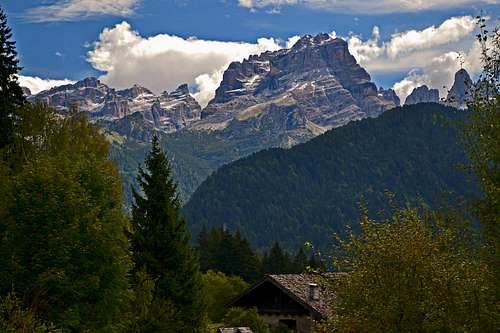 View to the Brenta group from the west.