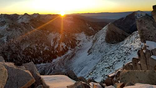 Sunrise near the Lone Peak summit on October 7, 2017.
