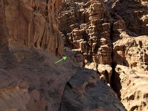 Slab traverse alongside canyon