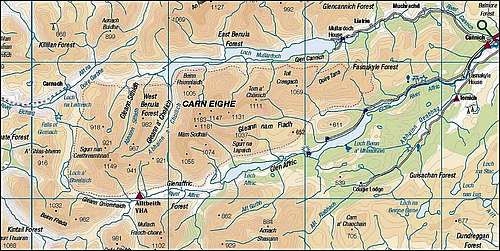 Map of Glen Affric Range