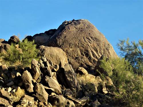 Big rock below the summit