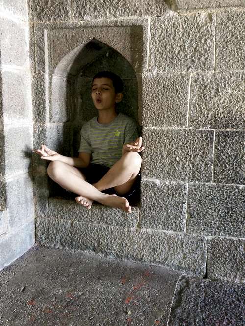 Yuvaan doing meditation