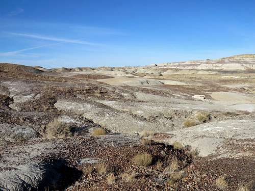 Looking north at the white hills