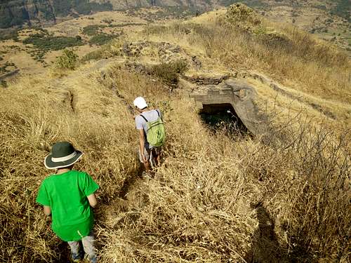 Going down towards a water tank...