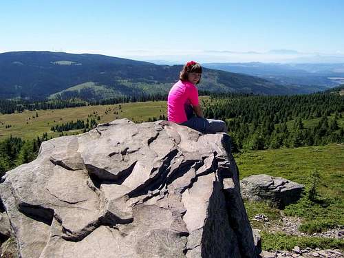 My daughter above the meadow called Sed-mező