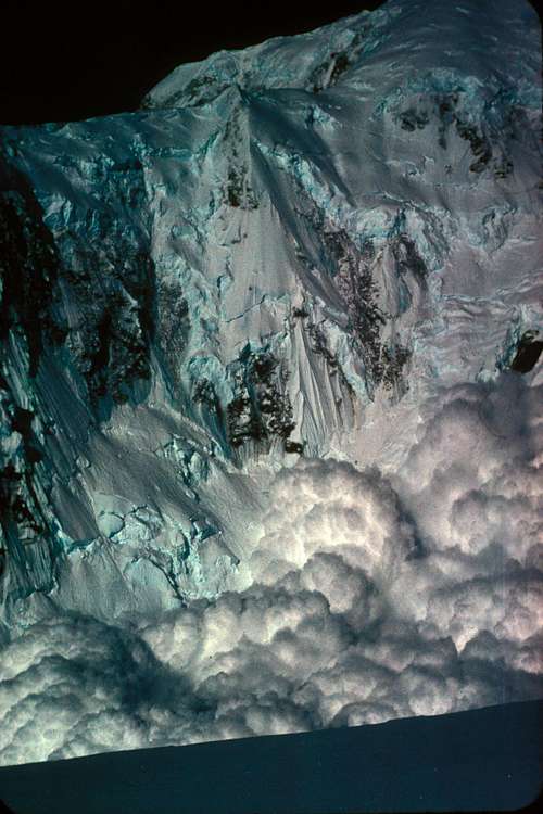 Avalanche down NW Ruth Glacier