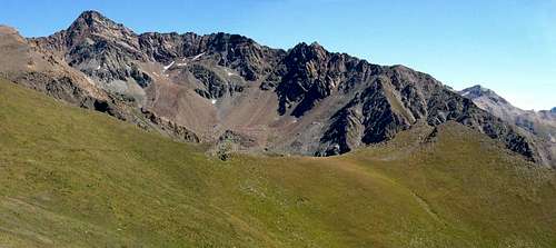 The ridge  from Punta  Garin <i>3448m</i> (on the left) to Punta di Arpisson <i>3030m</i>