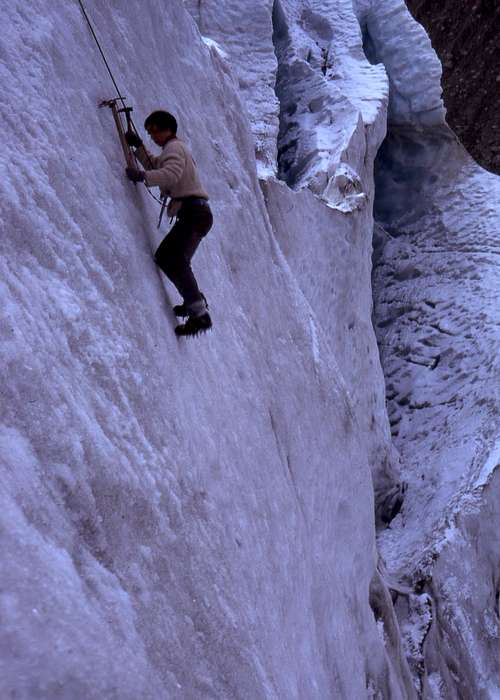 David Nesbit ice climbing