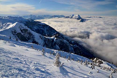 Winter on the Untersberg above the clouds