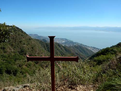 Crosses along the summit ridge.