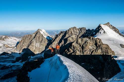 Myself on the summit ridge of Piz Argient (12943 ft / 3945 m)