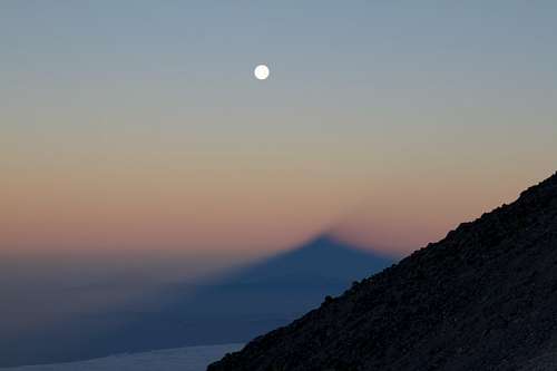 Popo, Itza, Orizaba Sunrise Shadow, Full Moon